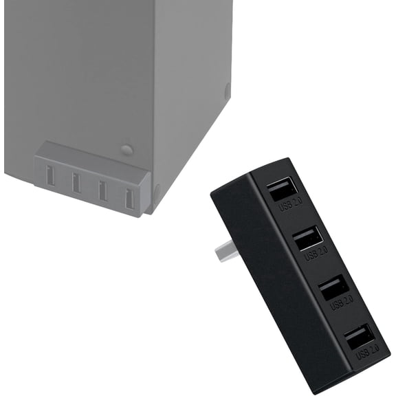 USB Hub for Xbox Series X/S, 4-Port USB 2.0 Extender, High-Speed Splitter, Plug and Play, Black