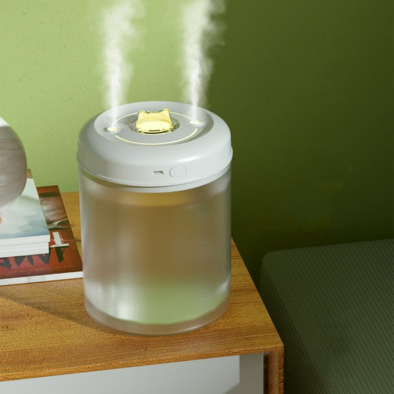 USB Humidifier with Colorful Light, Quiet Cool Mist Humidifier for Bedroom Office Plants, 1500ML Large Tank, Easy to Clean, One-Button Control, Portable for Travel Car