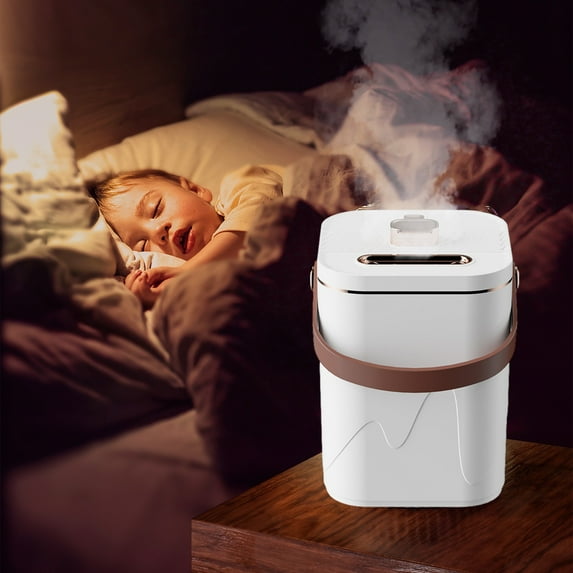 USB Humidifier with Light, 1.8L Large Capacity Double Mist Spray, 3 Modes Quiet Ultrasonic Humidifier for Home & Office, 10H Auto Shut-Off, Water Shortage Protection, 5V USB Powered