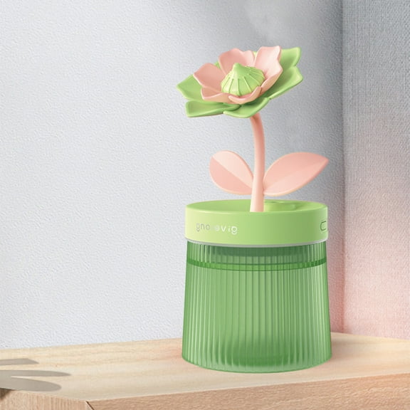 USB Humidifier with Colorful Light Quiet Cool Mist for Bedroom Office Plants, Portable 260ML Tank, Easy Clean Desktop Air Moisturizer Night Light