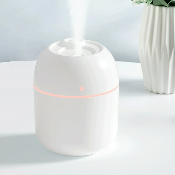 USB Humidifier with Light - Compact 220ml Cool Mist Humidifier with Color-Changing LED for Bedroom, Office & Travel