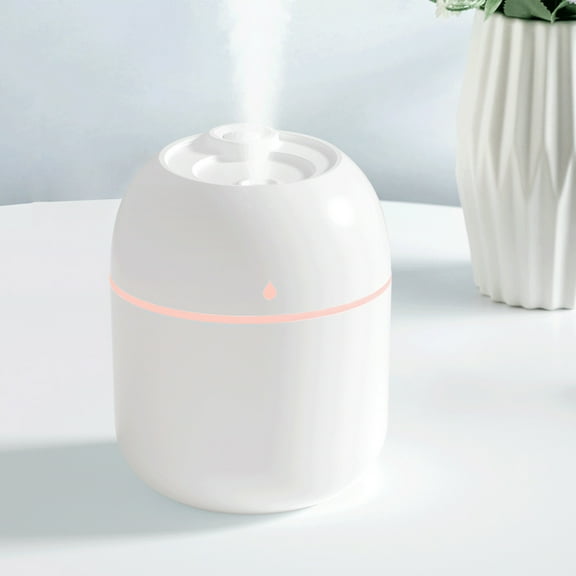 USB Humidifier with Light - Compact 220ml Cool Mist Humidifier with Color-Changing LED for Bedroom, Office & Travel