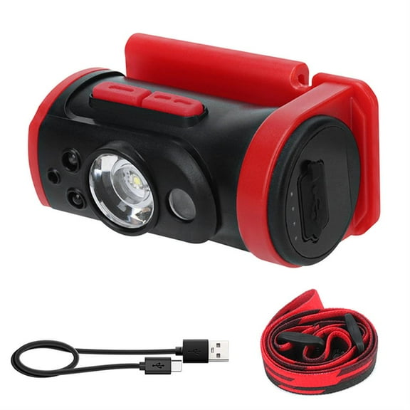 USB Induction Headlamp Hand Wave Sensing Headlight LED Work Headlight for Outdoor Camping Hiking Fishing