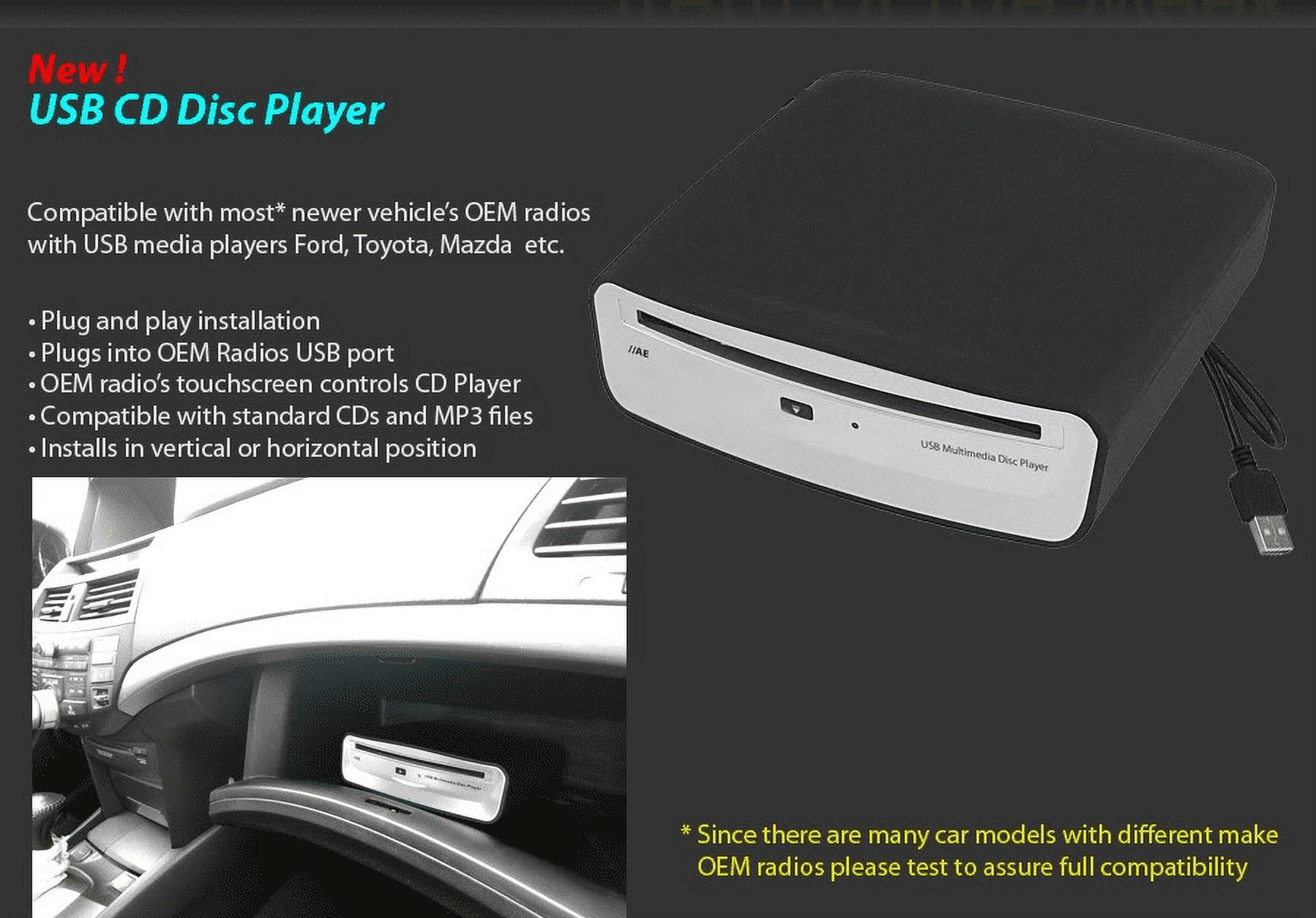 USB Integrated Add-On Single USB CD Player For Select Make & Models (note vehicle at checkout) - image 1 of 2