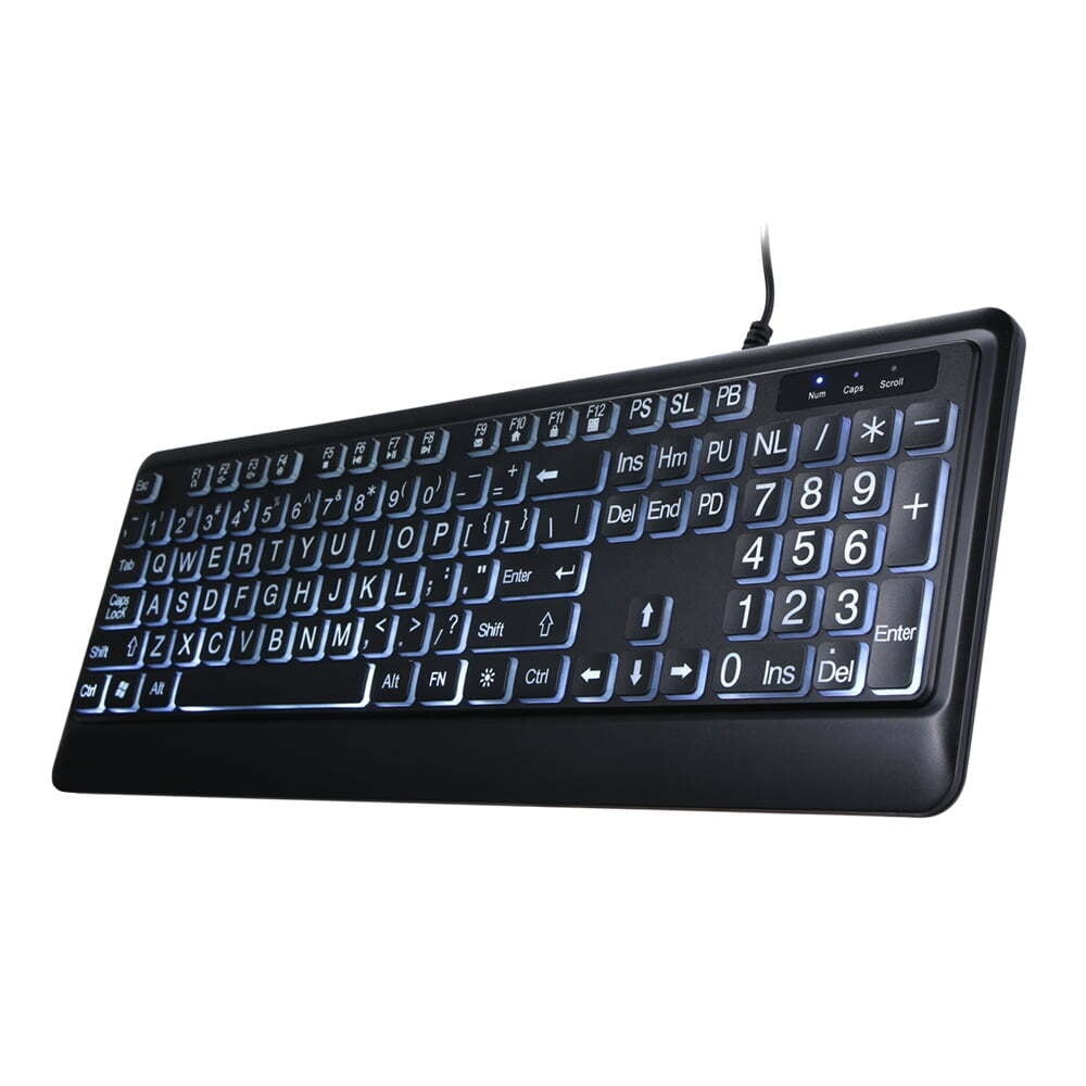 USB Interface Large Print Backlit Wired Keyboard USB Wired Lighted ...