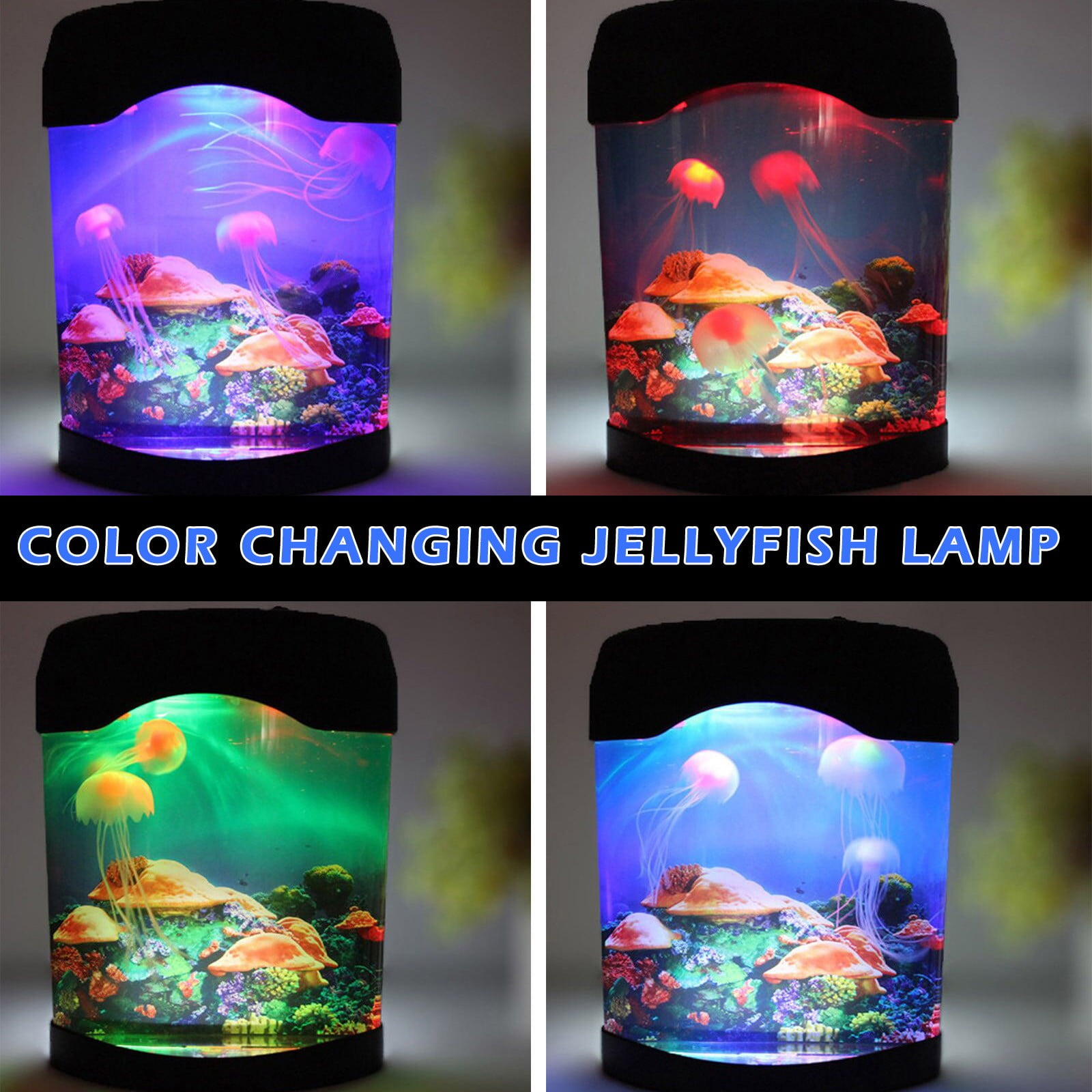 USB Jellyfish Lamps, Electric Aquarium Tank Ocean Night Lights LED ...
