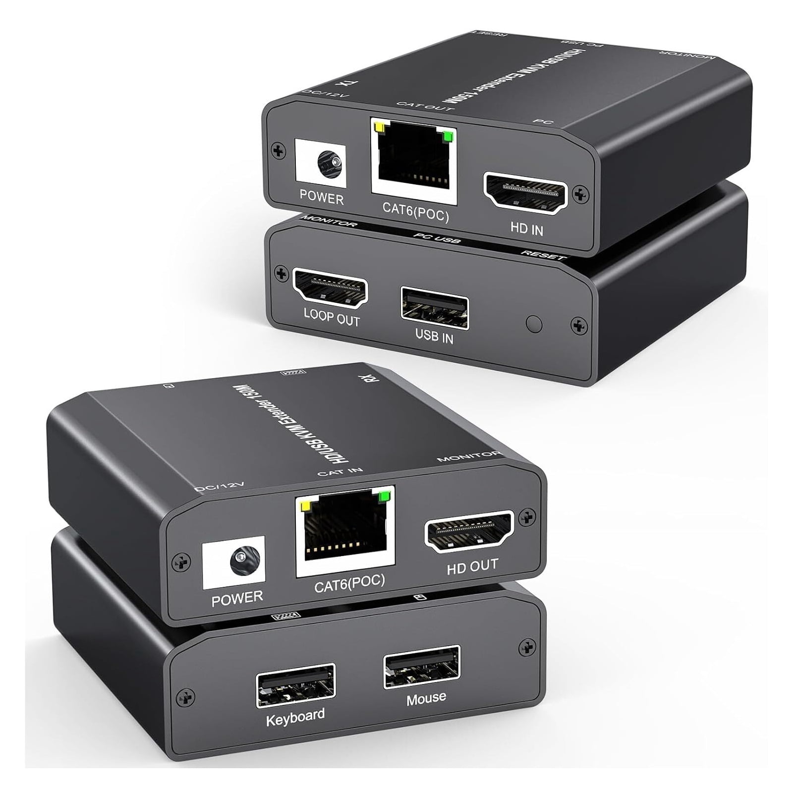 USB KVM Extender Over Cat 6/7 1080P@60Hz KVM Extender 150M/492FT