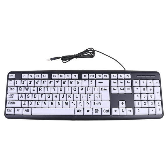 USB Keyboard Backlight ,Large Print Keyboard with High Contrast Keys Suitable Elderly Use Students PC Laptops