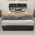 thumbnail image 1 of Queen Size Metal Platform Bed Frame with Storage, No Box Spring, Gray for Bedroom, 1 of 19
