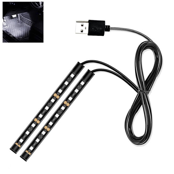 USB LED Car Interior Ambient Foot Strip Light Kit for Enhancing Ambiance in Cars, Homes, and Offices