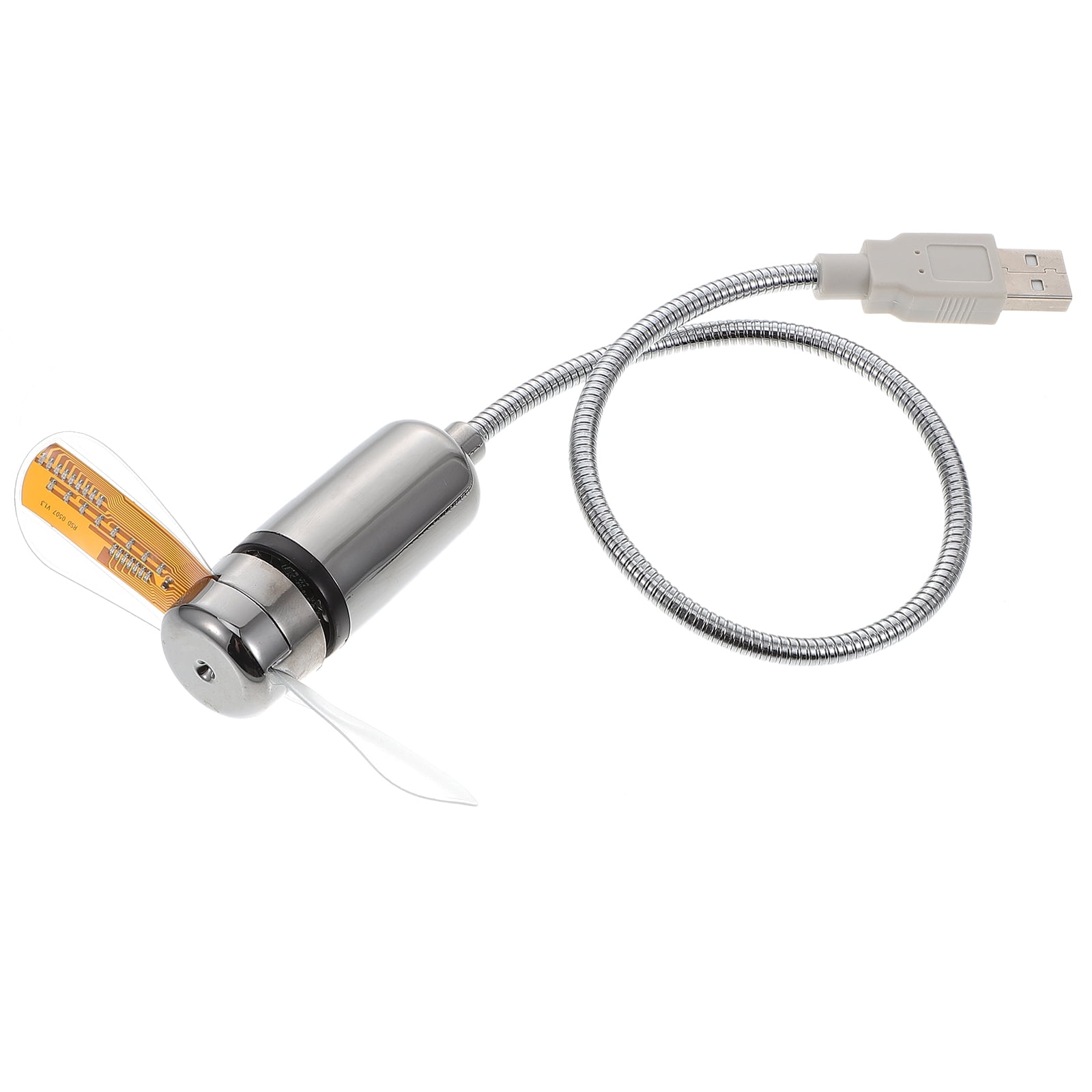 USB LED Clock Fan with Temperature Portable Cooling Mini USB Gooseneck Fan