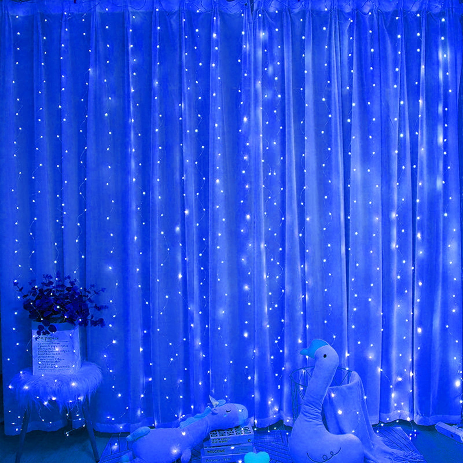 USB LED Curtain String Lights Hanging Fairy Copper Wire Window Wall ...
