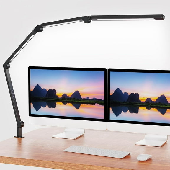 USB LED Desk Lamp with Clamp,Adjustable Swing Arm Desk Lamps for Home Office,Dimmable Eye Care