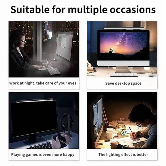USB LED Desk Monitor Light Bar Dimmable Eye-Caring Computer Reading Backlight
