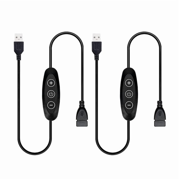 USB LED Dimmer Switch 5V 10-Speed Dimming Cable, 2 Pack Inline Switch for Single Color LEDs