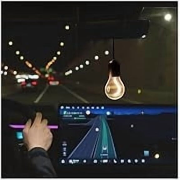 USB LED Hanging Light Bulb, Mini Decorative Car Mirror Ornament Plug-In Lamp for Rear-View Night Lighting, Warm White Ambient USB Light for Dashboard Home Desk Party Decoration