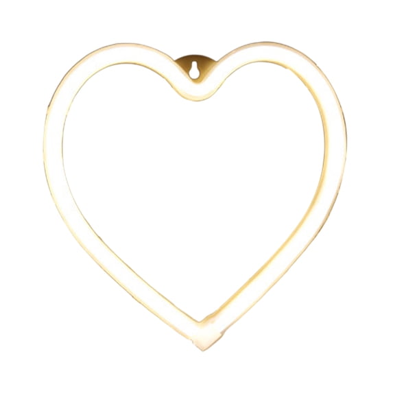 USB LED Heart Shape Neon Lights, 8.27*7.87 inch Valentine's Day Bedroom & Photo Backdrop Decor, Hanging Lamp for Mall & Room Layout