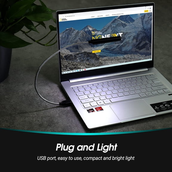 USB LED Light - 8 Super Bright LED Reading Lamp - No Batteries Needed - PC & Mac Compatible (ULT05 Black)
