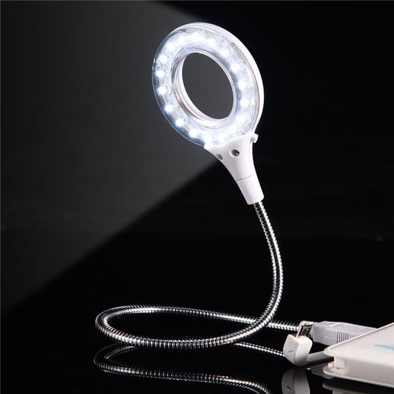 USB LED Light, Computer Lamp, Laptop Light, 18 LED Flexible Illuminator with Magnifier and Dimmer Switch, Plug and Play for Keyboard Reading