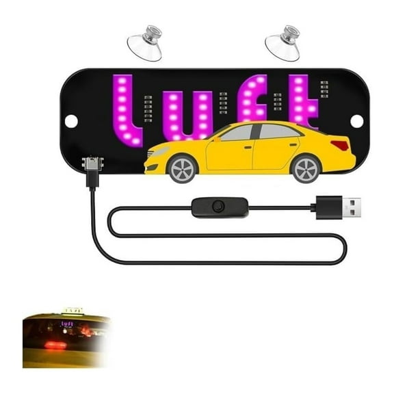 USB LED Light Sign for Drivers,Windshield Sign with Scrolling Display,Easy Suction Cup Installation