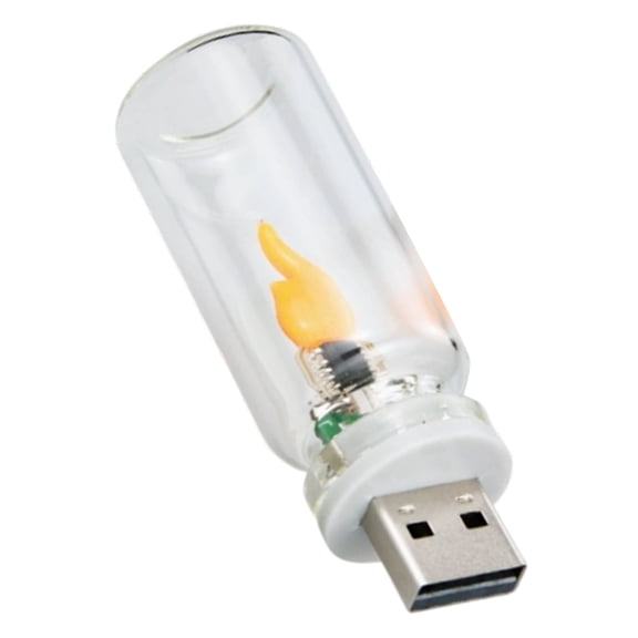 USB LED Mood Light, Glass Vintage Flickering Night Light - Car Mini Atmosphere Light for Bedside, Party, Camping, Vehicle, Indoor Outdoor Romantic Decor