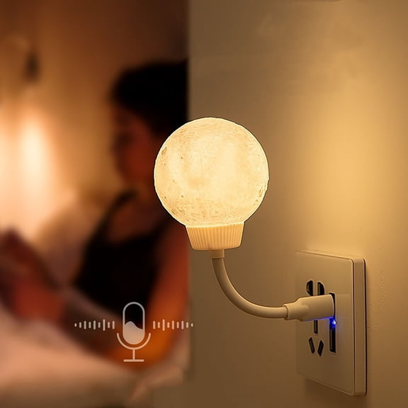 USB LED Night Light, Voice Control Mini Lamp, Eye-friendly Bedside Desk Light, Compact Portable Lighting for Bedroom, Dorm and Indoor Daily Use
