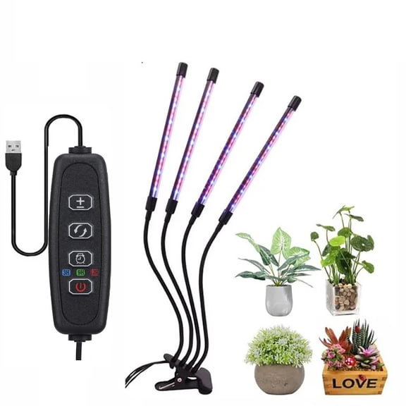USB LED Plant Grow Light Bulb Full Spectrum, 5V Dimmable Hydroponic Grow Light for Indoor Plants Greenhouse Vegetable Flower Grow Box,4
