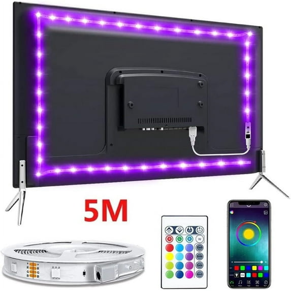 USB LED Strip Light - RGB Lights, Bluetooth Contro | Flexible LED Lamp | Tape Ribbon Self-adhesive TV Desktop Diode Backlight | GOLDENROD