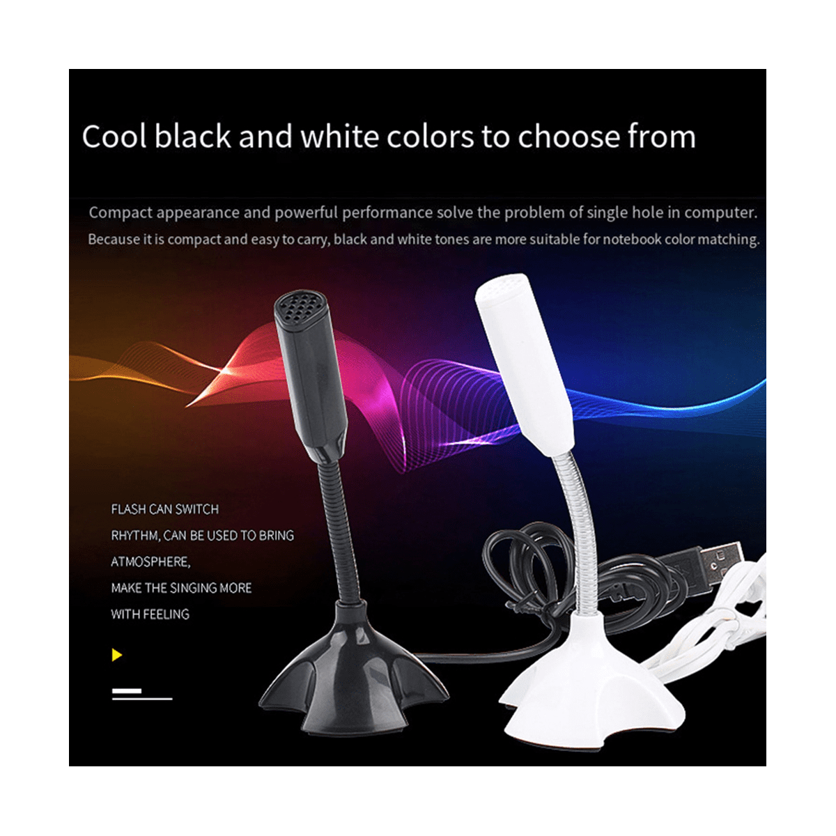 USB Laptop Microphone Voice Mic High Sensitivity Mini for PC,Black