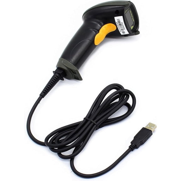 USB Laser Barcode Scanner Wired Handheld Barcode Scanner Black