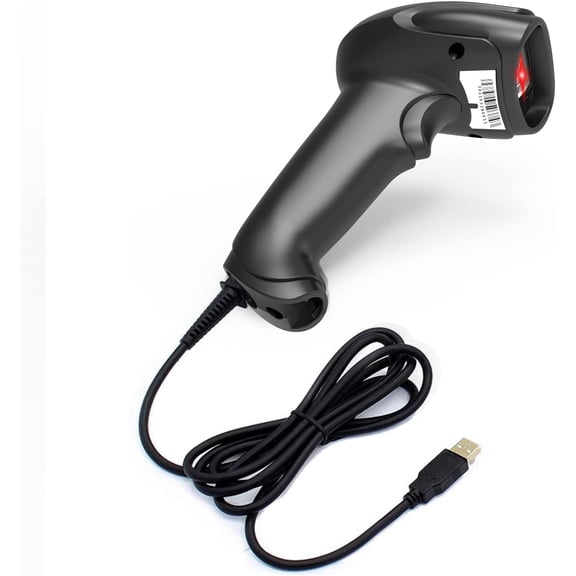 USB Laser Barcode Wired Handheld 1D Bar Code Reader Black