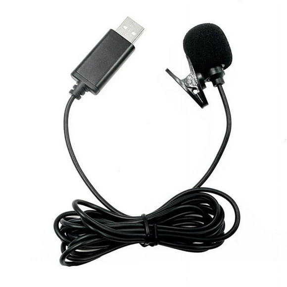 USB Lavalier Lapel Microphone Omnidirectional Wired Clip-on Mic Hands Free Plug & Play y6914