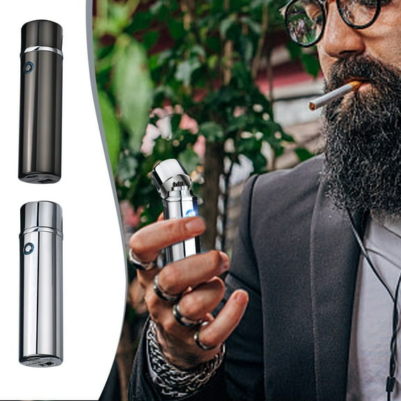 USB Lighter under $5! Yannianjz Metal USB Rechargeable Lighter, Arc Lighter with LED Light, Windproof Flameless Lighter for Cigar, Pipe and Outdoor Use