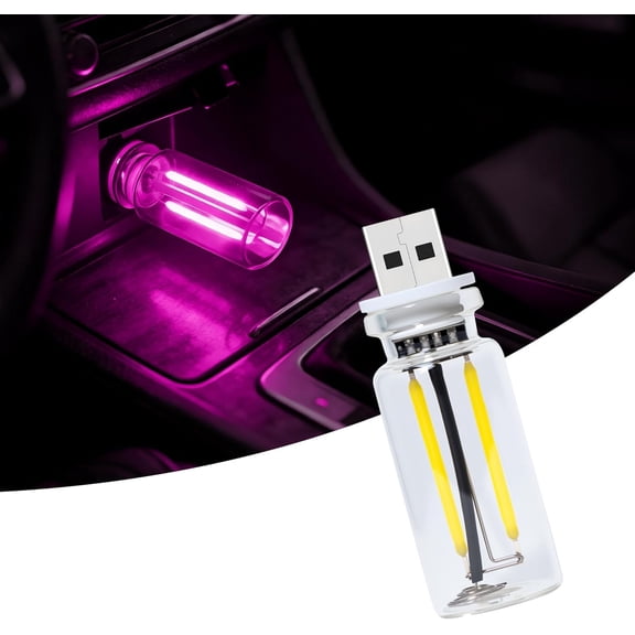 USB Lights for Car, Touch Dimmable Retro Car Lamp Interior LED Ambient Lighting, Portable Mini Glass Bottle LED Bulb Night Light for Vehicle Bedroom Hallway Camping Holiday Decoration(xxw)
