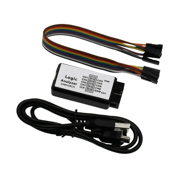 USB Logics Analyzers Device Miniature Digital Pocket Size 8 Channel Input Memory Up To 24MHz for Testing