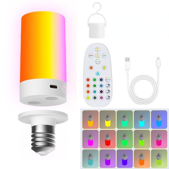USB Magnetic Rechargeable Light Bulb, 360° All-Round Luminous Cylindrical Wall Light, Corn Bulb with Built-in Battery, Night Light & Atmosphere Lamp, Button Switch, – 10,000H Lifespan
