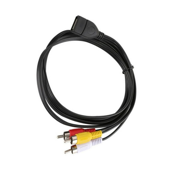 USB Male/Female To 3RCA Male Composite Cable Durability PVC For Home Theater Systems And AV Receivers