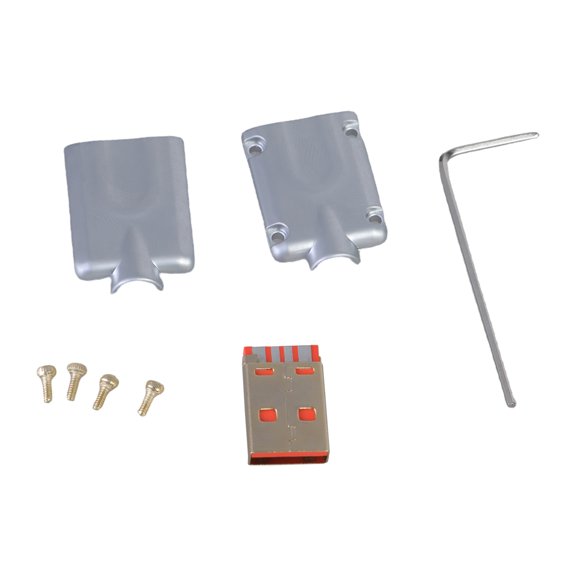 USB Male Metal Shell Cable Maintenance Gold Plated Plug USB Cable Making Power Application Breadboard Accessories