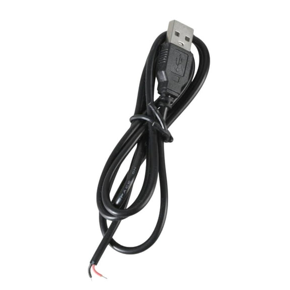 USB Male to 2Pin Power Extension Cable USB to Open End Pigtail Cord 5V 3A for USB Equipments LED Light Router Repair