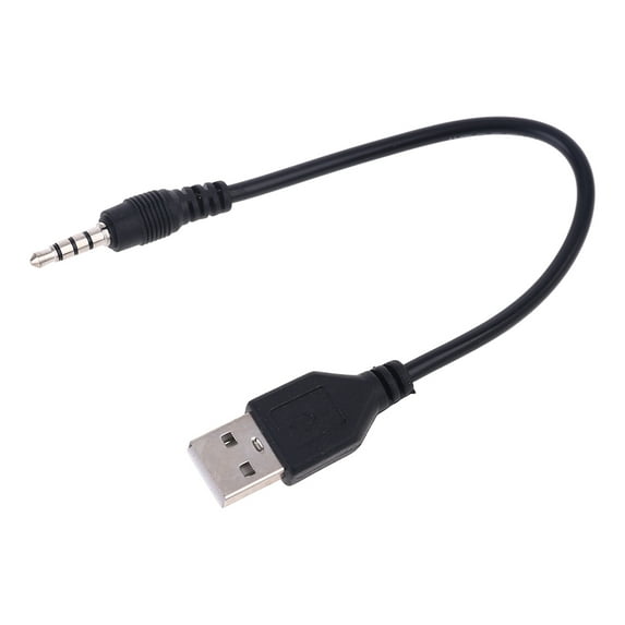 USB Male to 3.5mm Audio Stereo Headphone Jack Plug Cable For MP3 MP4 Black Hot