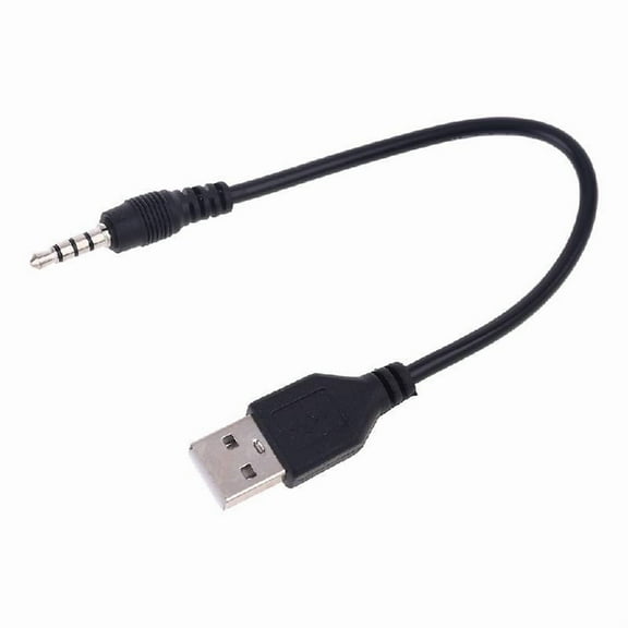 USB Male to 3.5mm Audio Stereo Headphone Jack Plug Cable For MP3 MP4 Black