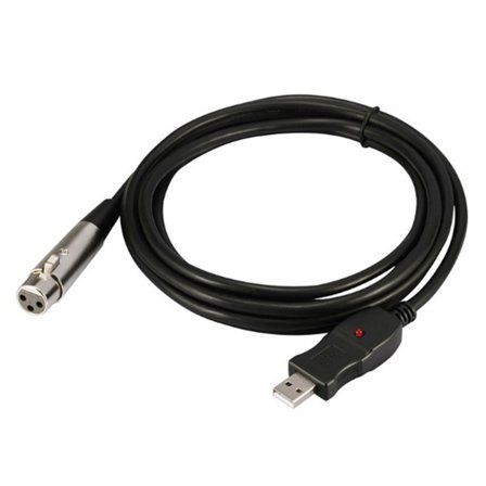 USB Male to 3Pin Female Microphone Cable Sound Link Cord for Recording Karaoke and Instrument Plug and Play Feature