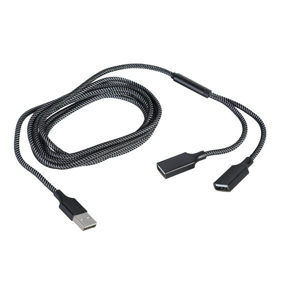 USB Male to Double Female Extension Cable for Expanding USB Port on Laptop Keyboards with Fast Data Transfer
