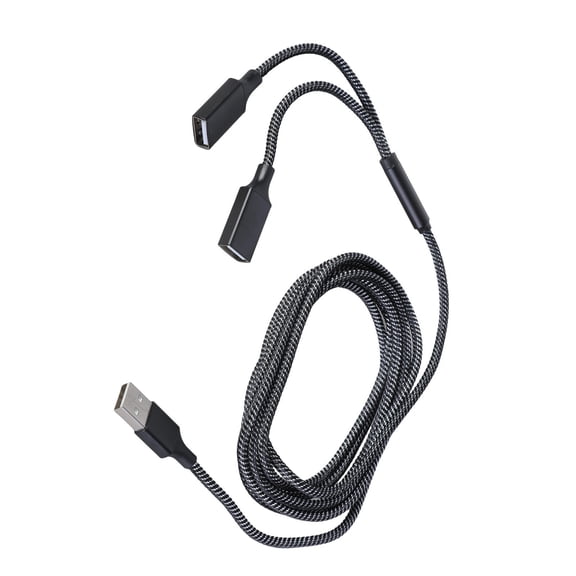 USB Male to Double Female Extension Cable for Expanding USB Port on Laptop Keyboards with Fast Data Transfer