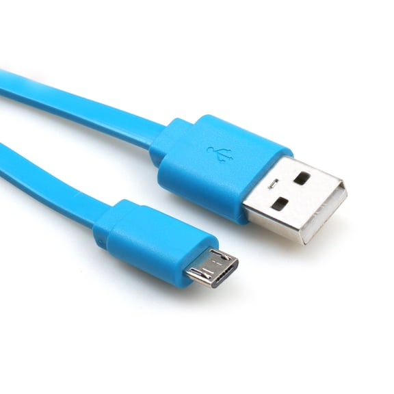 USB Male to Micro Male Flat Cable Charger Cable Cord Adapter Black