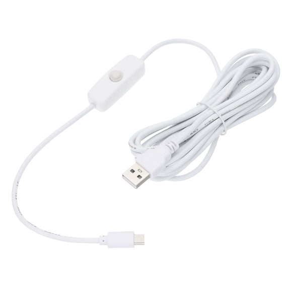 USB Male to Micro USB Male Power Cable with Switch White 1