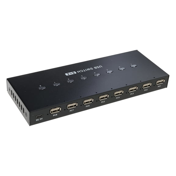 USB Manual Switching 8 Port USB Converters Splitter for 8 PC Share USB Peripherals Printer Office Home USB2.0 Hubs