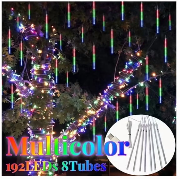 USB Meteor Shower Lights Dynamic Raindrop String for Christmas Wedding Party Decoration Compatible with Power Banks Laptops Wall Adapters