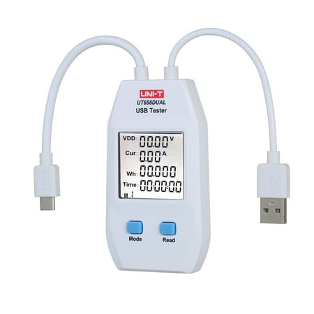 USB Meter LCD USB Tester Detector Voltmeter Ammeter Digital Capacity Tester (UT658-Dual)