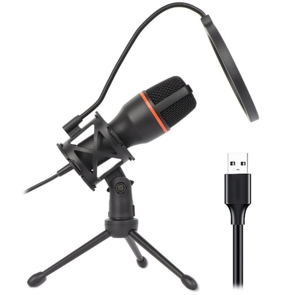 USB Mic LED Condenser Microphone Professional Mic for Gaming Singing Karaoke